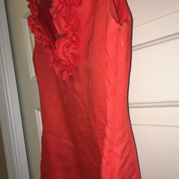 Adorable Kate Spade linen ruffle orange dress, S - Picture 4 of 4